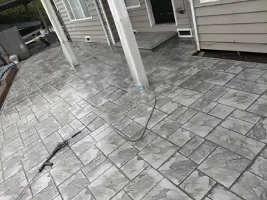 Stamped Patio & Broom-Finish Slab, Puget Sound WA, photo 1
