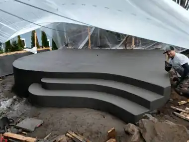 Curved Raised Patio & Wraparound Steps, Puget Sound WA, photo 2