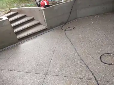 Exposed Aggregate Patio, Round Steps & Wall, Puget Sound WA, photo 2