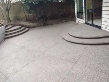 Exposed Aggregate Patio, Round Steps & Wall, Puget Sound WA, photo 5