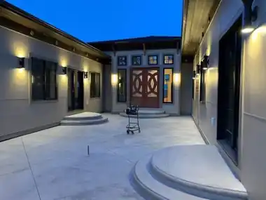 Modern Entry Courtyard & Round Steps by Down Right Concrete, Puget Sound area