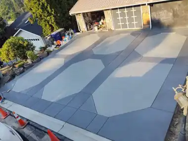Two-Tone Octagon Pattern Driveway, Puget Sound WA, photo 2