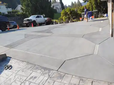 Two-Tone Octagon Pattern Driveway, Puget Sound WA, photo 9