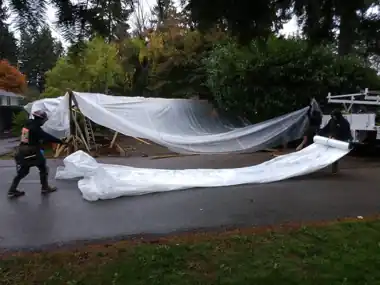 Tented Rainy-Season Driveway Pour, Puget Sound WA, photo 2