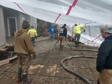 Tented Rainy-Season Driveway Pour, Puget Sound WA, photo 5