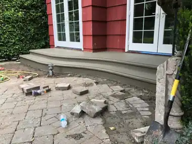 Wide Curved Steps over Pavers, Puget Sound WA, photo 2