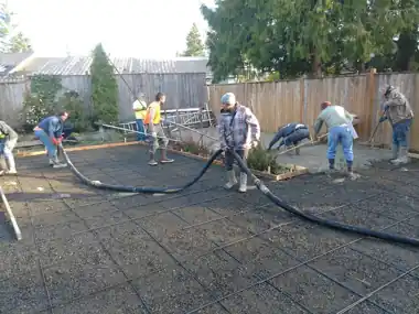 Side-Yard Slab Pour by Down Right Concrete, Puget Sound area