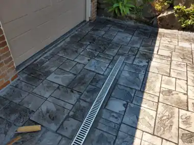 Stamped Walk with Trench Drain, Puget Sound WA, photo 1