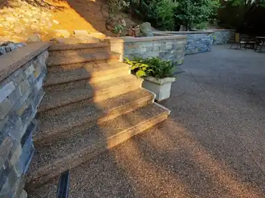 Stamped Driveway, Stone Walls & Exposed Steps, Puget Sound WA, photo 6