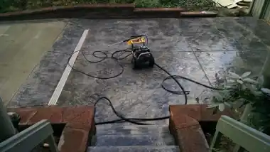 Stamped Patio & Brick Steps, Puget Sound WA, photo 1